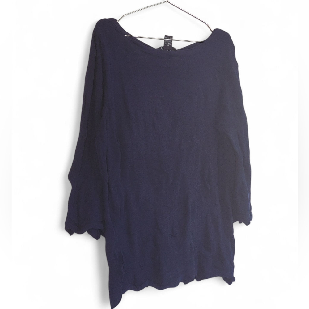 Navy Long Sleeve Women's Knitted Top